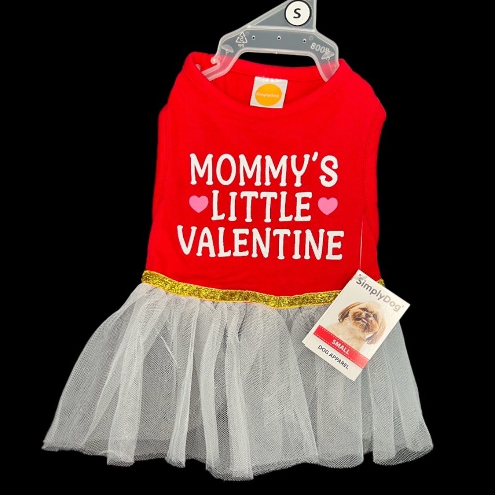 SimplyDog Mommy's Little Valentine Red Dog Dress